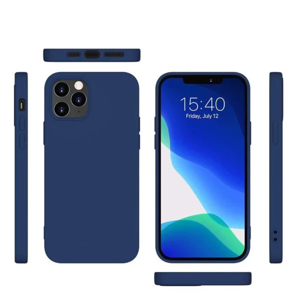 Silicone Case Soft Flexible Rubber Cover for iPhone 13 Pro blue