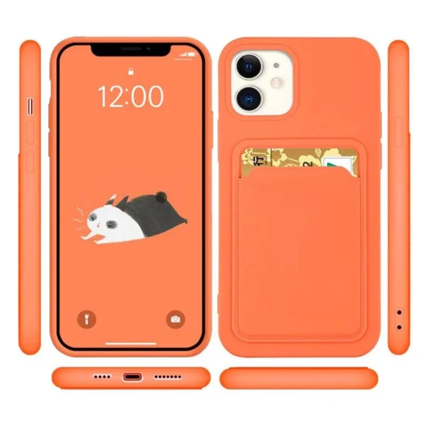 Card Case Silicone Wallet Case with Card Slot Documents for Xiaomi Redmi Note 10 / Redmi Note 10S Red