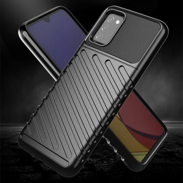 Thunder Case Flexible Tough Rugged Cover TPU Case for Samsung Galaxy A03s black