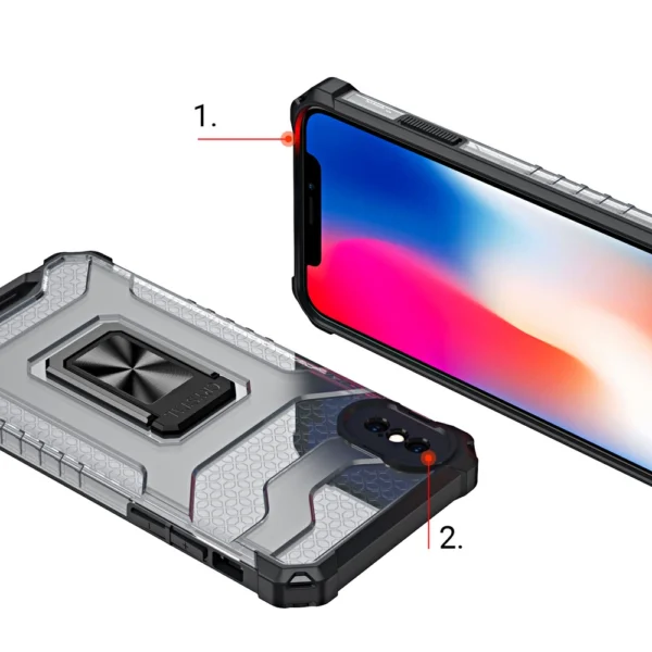 Crystal Ring Case Kickstand Tough Rugged Cover for iPhone XS Max red