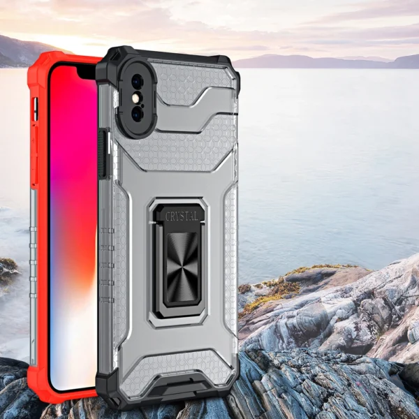 Crystal Ring Case Kickstand Tough Rugged Cover for iPhone XS Max blue