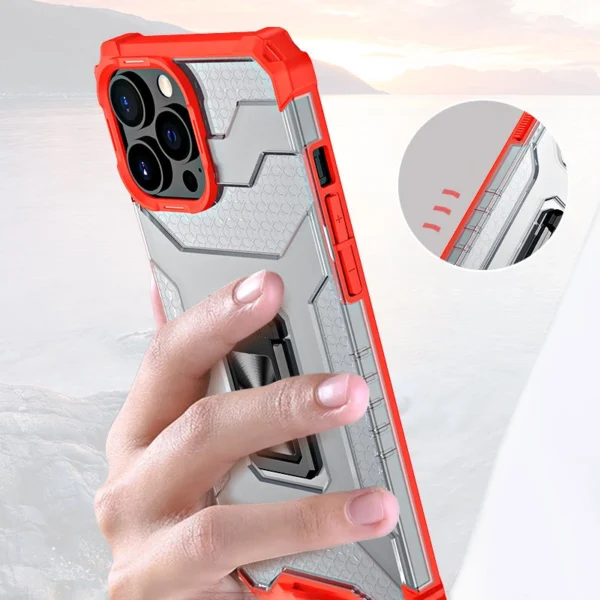 Crystal Ring Case Kickstand Tough Rugged Cover for iPhone 11 Pro red