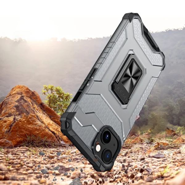 Crystal Ring Case Kickstand Tough Rugged Cover for iPhone 12 mini black