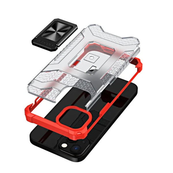 Crystal Ring Case Kickstand Tough Rugged Cover for iPhone 12 mini red