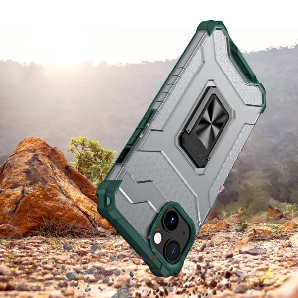 Crystal Ring Case Kickstand Tough Rugged Cover for iPhone 12 mini green