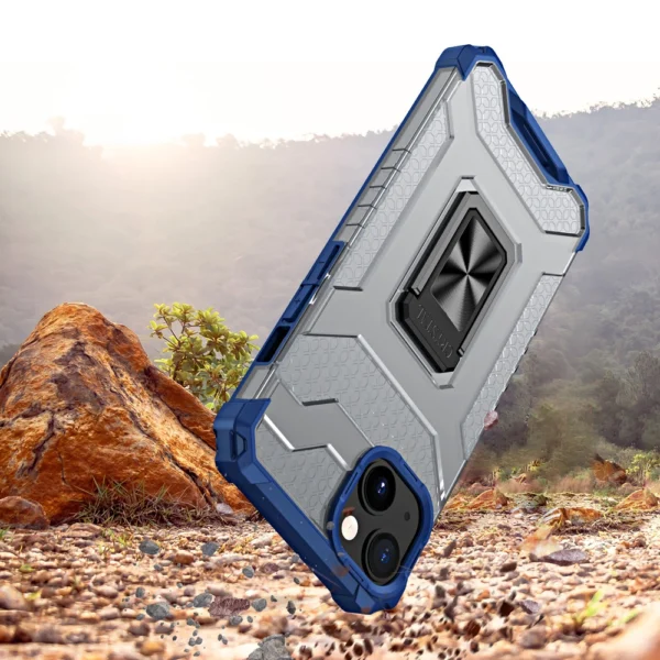 Crystal Ring Case Kickstand Tough Rugged Cover for iPhone 12 mini blue