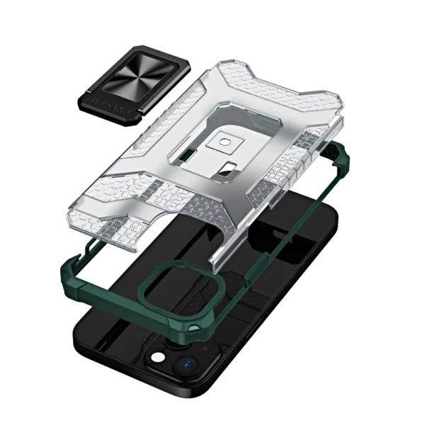 Crystal Ring Case Kickstand Tough Rugged Cover for iPhone 12 green