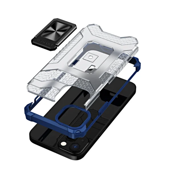 Crystal Ring Case Kickstand Tough Rugged Cover for iPhone 12 blue