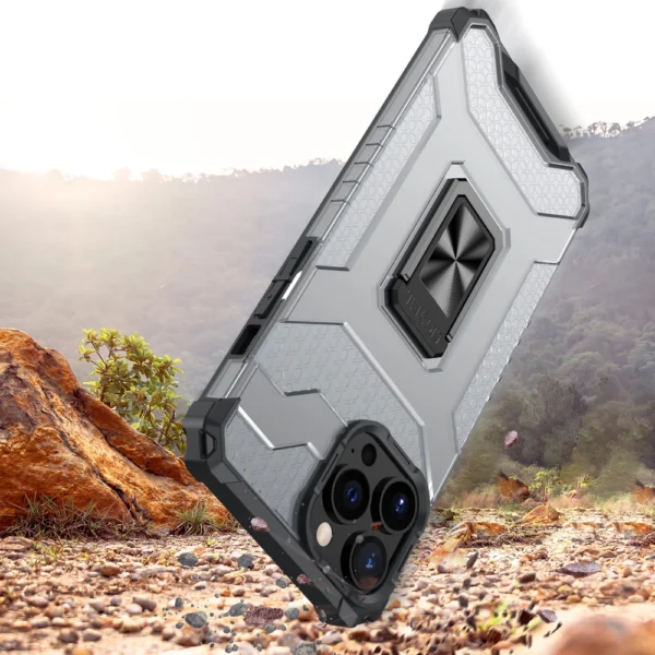 Crystal Ring Case Kickstand Tough Rugged Cover for iPhone 12 Pro black