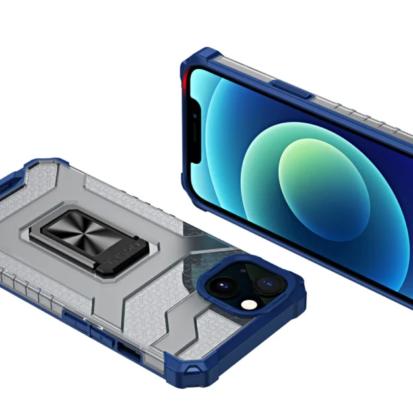 Crystal Ring Case Kickstand Tough Rugged Cover for iPhone 13 mini blue