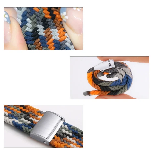 Strap Fabric Band for Watch 9 / 8 / 7 / 6 / SE / 5 / 4 / 3 / 2 (41mm / 40mm / 38mm) Braided Fabric Strap Watch Bracelet Pattern 3