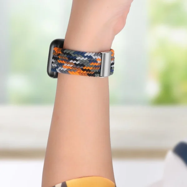 Strap Fabric Band for Watch 9 / 8 / 7 / 6 / SE / 5 / 4 / 3 / 2 (41mm / 40mm / 38mm) Braided Fabric Strap Watch Bracelet Orange (10)