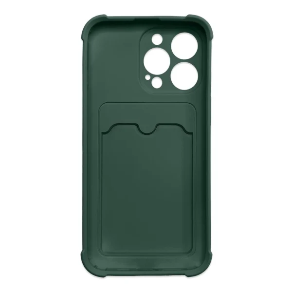 Card Armor Case Pouch Cover for iPhone 12 Pro Max Card Wallet Silicone Air Bag Armor Green