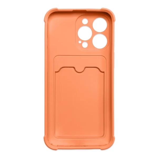 Card Armor Case Pouch Cover for iPhone 12 Pro Max Card Wallet Silicone Air Bag Armor Cover Orange