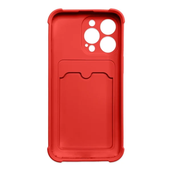 Card Armor Case Pouch Cover for iPhone 13 Mini Card Wallet Silicone Air Bag Armor Red