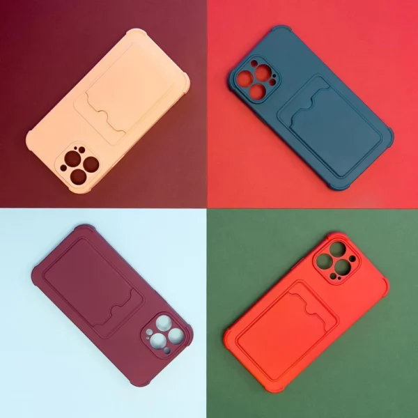 Card Armor Case Pouch Cover for Xiaomi Redmi 10X 4G / Xiaomi Redmi Note 9 Card Wallet Silicone Armor Cover Air Bag Red