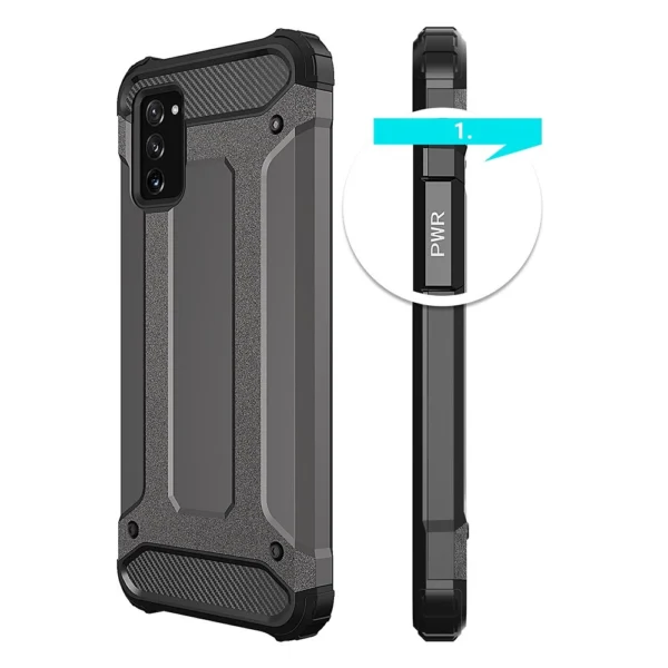 Hybrid Armor Case Tough Rugged Cover for Samsung Galaxy A03s black