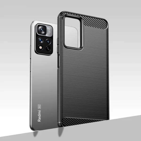 Carbon Case flexible case cover Xiaomi Redmi Note 11 Pro+ 5G (China) / 11 Pro 5G (China) / Mi11i HyperCharge / Poco X4 NFC black