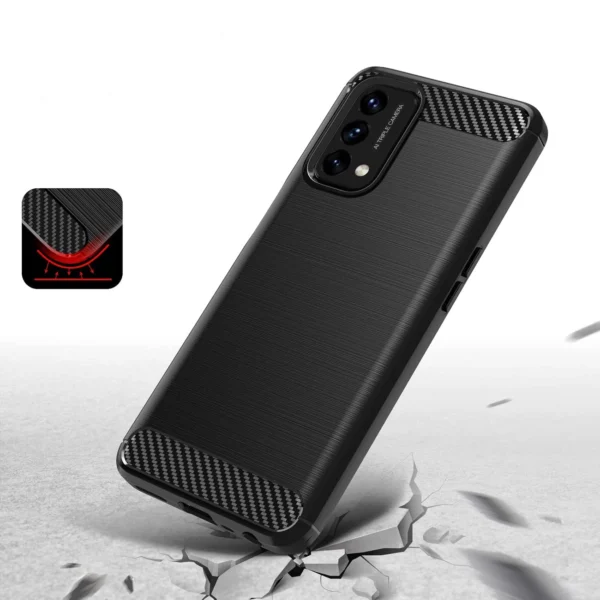 Carbon Case Flexible cover for OnePlus Nord N200 5G black