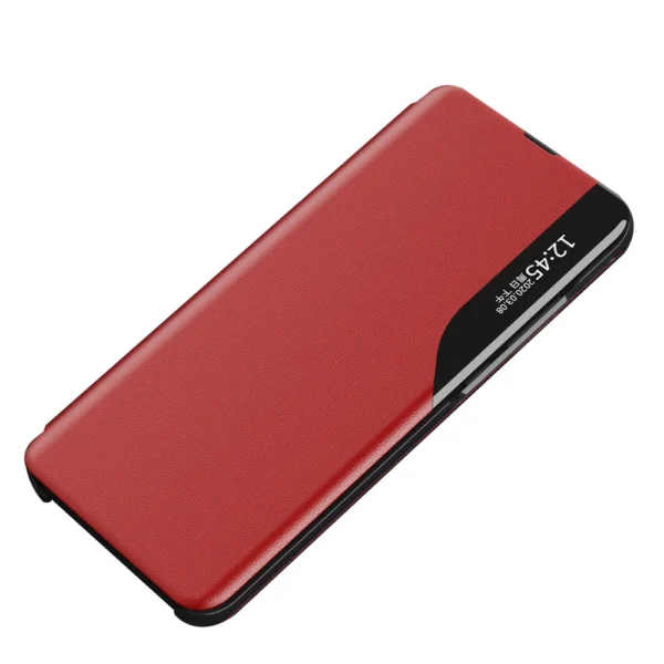 Eco Leather View Case Elegant Flip Cover with Stand Function Poco M4 Pro 5G Red