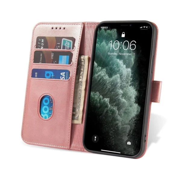 Magnet Case elegant case case cover with a flap and stand function Poco M4 Pro 5G pink