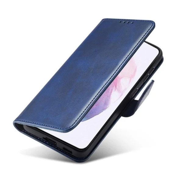 Magnet Case elegant case cover cover with a flap and stand function for Samsung Galaxy S22 Ultra blue