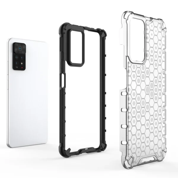 Honeycomb case armored cover with a gel frame for Xiaomi Redmi Note 11 Pro + / 11 Pro black