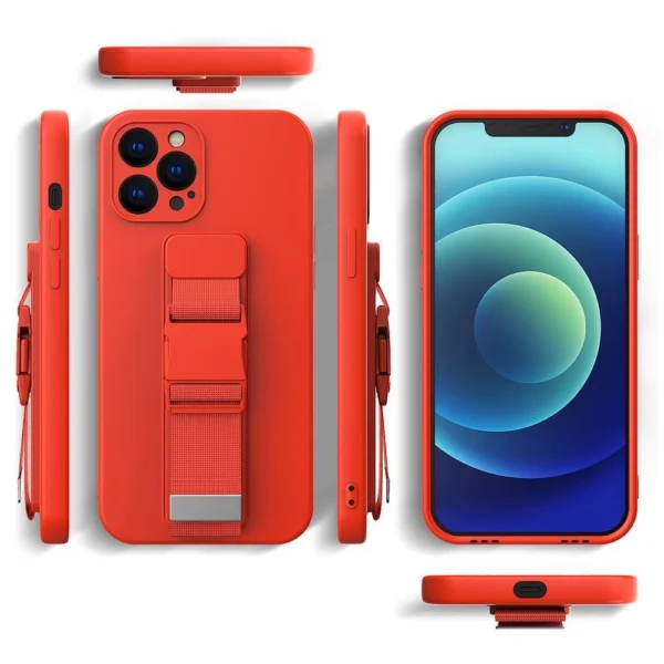 Rope Case Silicone Cover with Lanyard Purse Lanyard Strap for Redmi Note 11 Pro Red