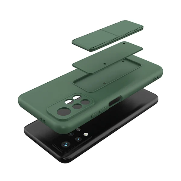 Kickstand Case Silicone Stand Cover for Xiaomi Redmi 10 Black