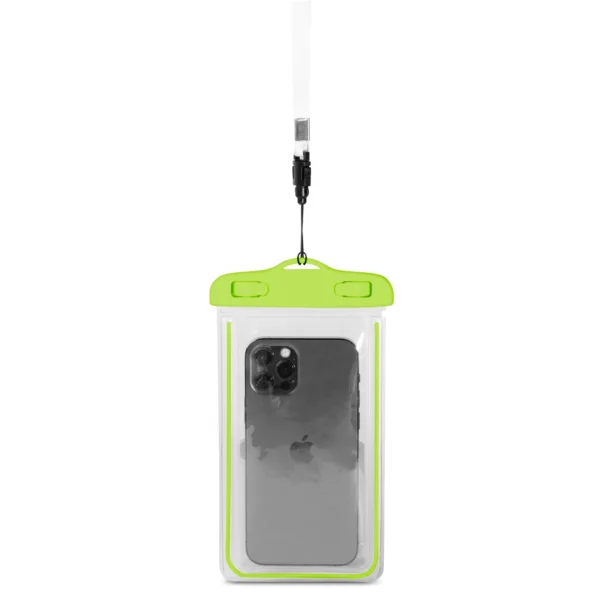 PVC waterproof phone case with lanyard - green