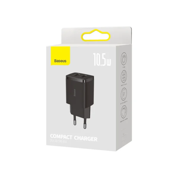 Baseus Compact charger 2x USB 10.5W black (CCXJ010201)