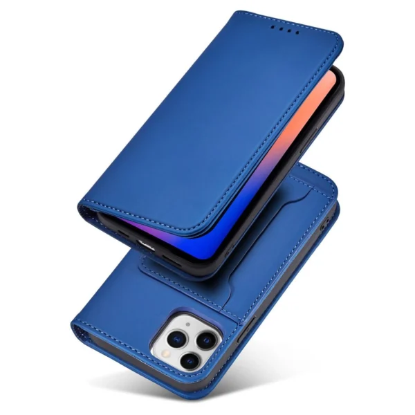 Magnet Card Case for iPhone 12 cover card wallet card stand blue