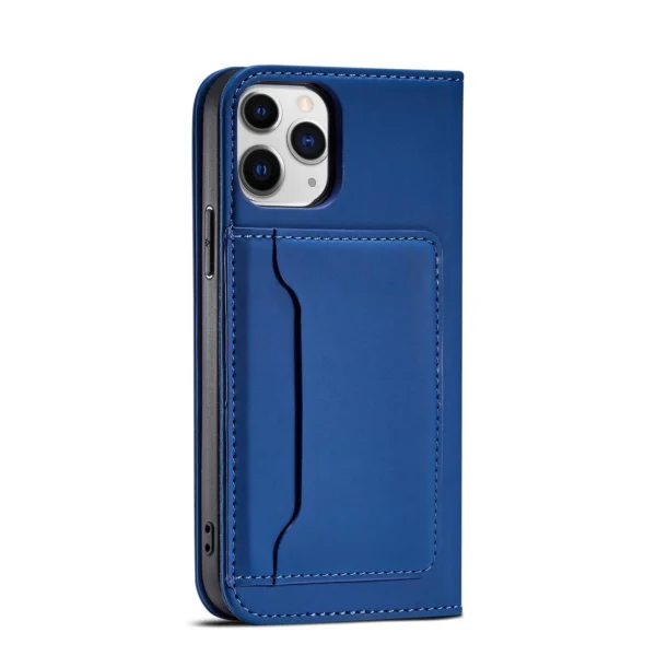 Magnet Card Case for iPhone 12 cover card wallet card stand blue