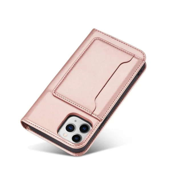 Magnet Card Case for iPhone 12 Pouch Card Wallet Card Stand Pink