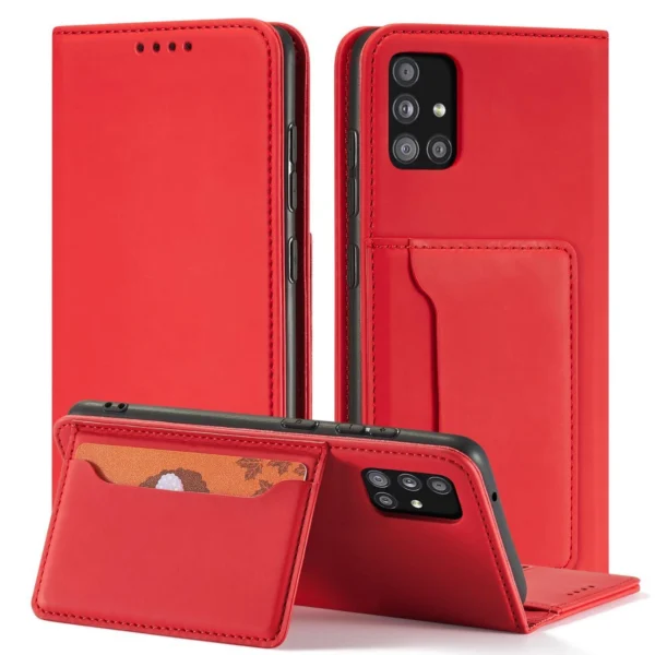 Magnet Card Case Case for Samsung Galaxy A13 5G Pouch Wallet Card Holder Red