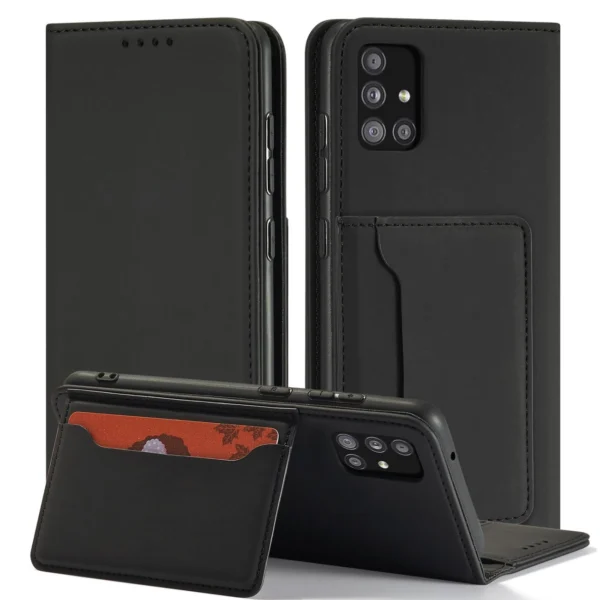 Magnet Card Case Case for Xiaomi Redmi Note 11 Pro Pouch Wallet Card Holder Black