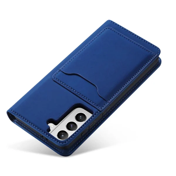 Magnet Card Case Case for Samsung Galaxy S22 + (S22 Plus) Pouch Wallet Card Holder Blue