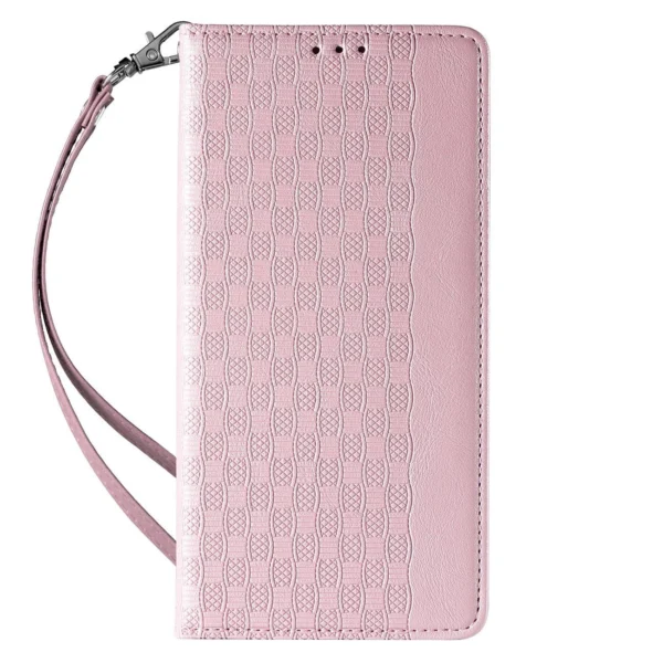 Magnet Strap Case for iPhone 12 Pro Pouch Wallet + Mini Lanyard Pendant Pink