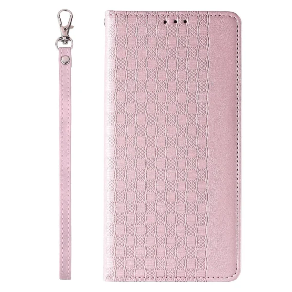 Magnet Strap Case Case for iPhone 12 Pro Max Pouch Wallet + Mini Lanyard Pendant Pink