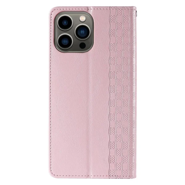 Magnet Strap Case Case for iPhone 12 Pro Max Pouch Wallet + Mini Lanyard Pendant Pink