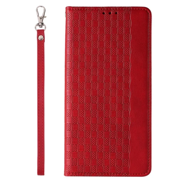 Magnet Strap Case Case for iPhone 12 Pro Max Pouch Wallet + Mini Lanyard Pendant Red