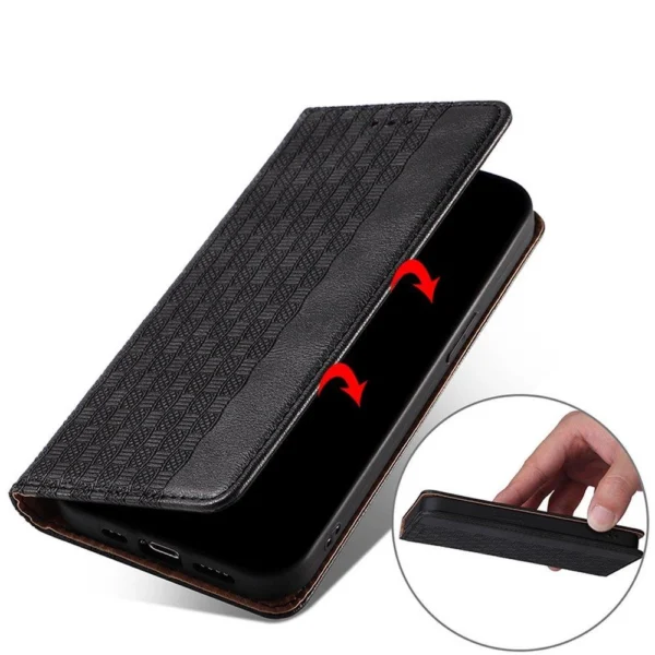 Magnet Strap Case Case for Samsung Galaxy A12 5G Pouch Wallet + Mini Lanyard Pendant Black