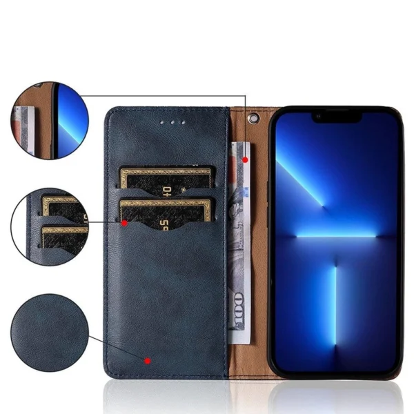 Magnet Strap Case Case for Samsung Galaxy A13 5G Pouch Wallet + Mini Lanyard Pendant Blue