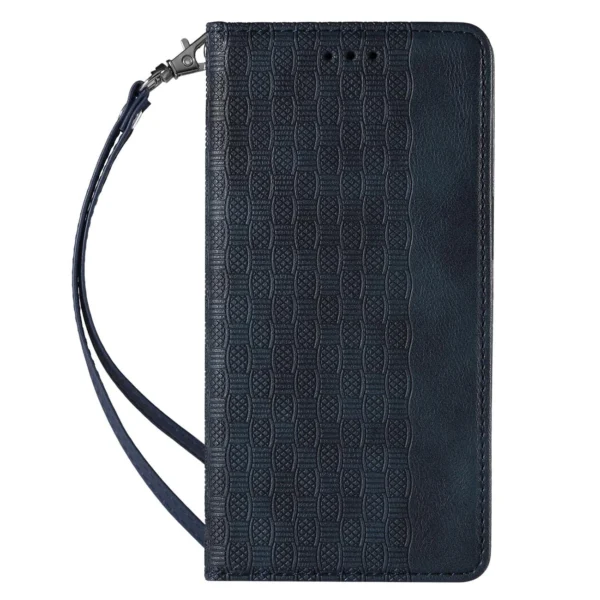 Magnet Strap Case Case for Samsung Galaxy S22 + (S22 Plus) Pouch Wallet + Mini Lanyard Pendant Blue