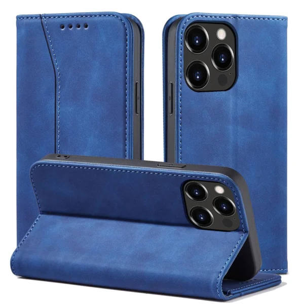 Magnet Fancy Case Case for iPhone 13 Pro Pouch Card Wallet Card Stand Blue