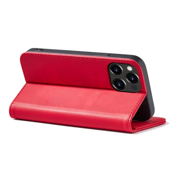 Magnet Fancy Case Case for iPhone 13 Pro Max Pouch Wallet Card Holder Red