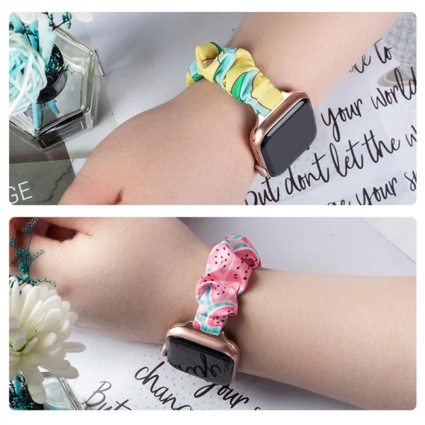 Fabric band for Watch 7 / 6 / 5 / 4 / 3 / 2 / SE (41 / 40 / 38mm) strap bracelet with elastic band pineapple