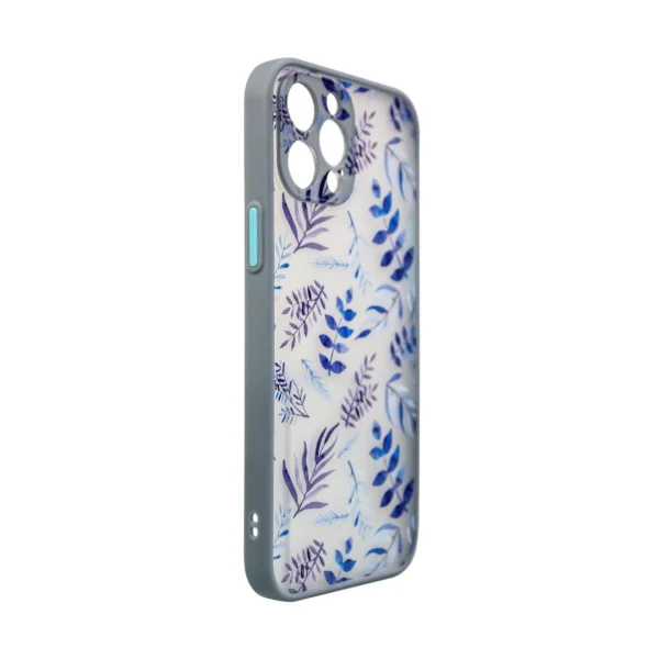 Design Case for iPhone 12 Pro Max flower case dark blue