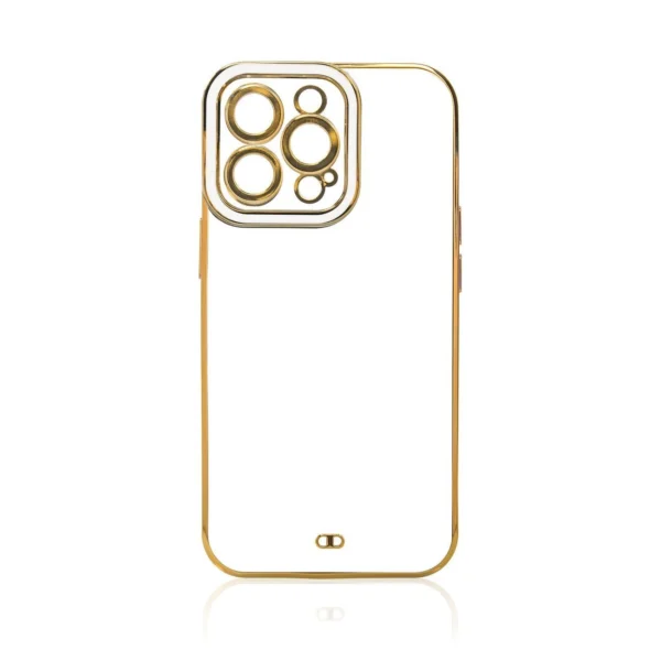 Fashion Case Cover for Xiaomi Redmi Note 11 Pro Gold Frame Gel Cover White