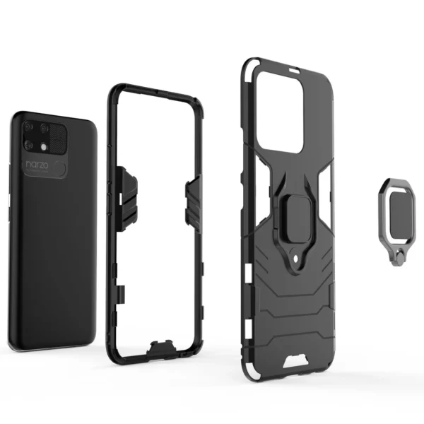 Ring Armor tough hybrid case cover + magnetic holder Realme Narzo 50A black